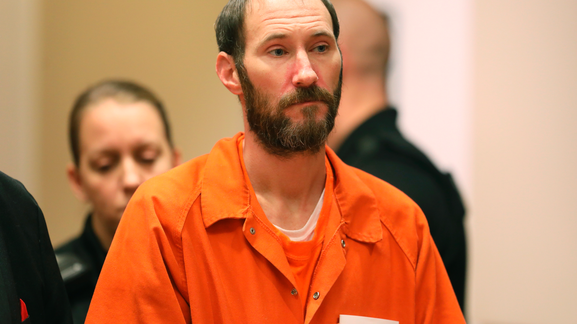 FILE - In this Dec. 14, 2018 file photo, Johnny Bobbitt stands during the hearing Burlington County Courthouse in Mt. Holly, N.J. (David Swanson / The Philadelphia Inquirer via AP, Pool, File)